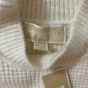 Michael Kors Waffle Knit Sweater with Fringe in Bone Colour NWT